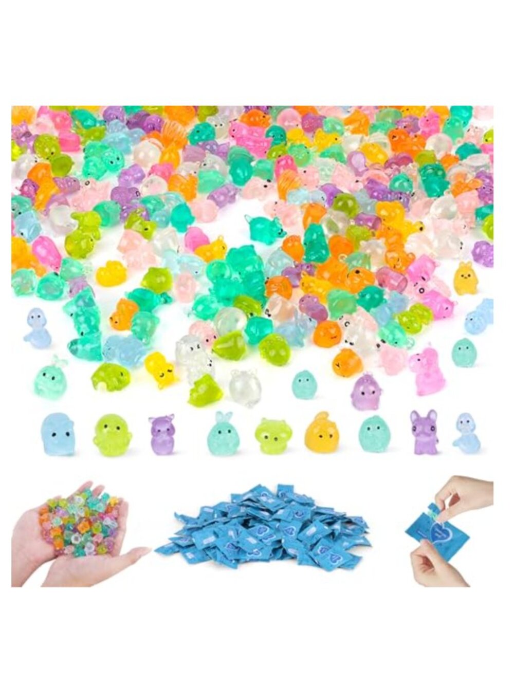 300PCS Glow in The Dark Resin Animal Blind Bags for Fairy Garden Decor